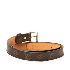 ルイ ヴィトン モノグラム ベルト サイズ 90/36 ブラウン PVC レザー レディース LOUIS VUITTON 中古