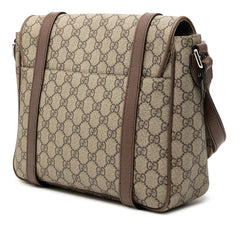グッチ GGスプリーム メッセンジャーバッグ ショルダーバッグ 658542 ベージュ ブラウン PVC レザー レディース GUCCI 【中古】