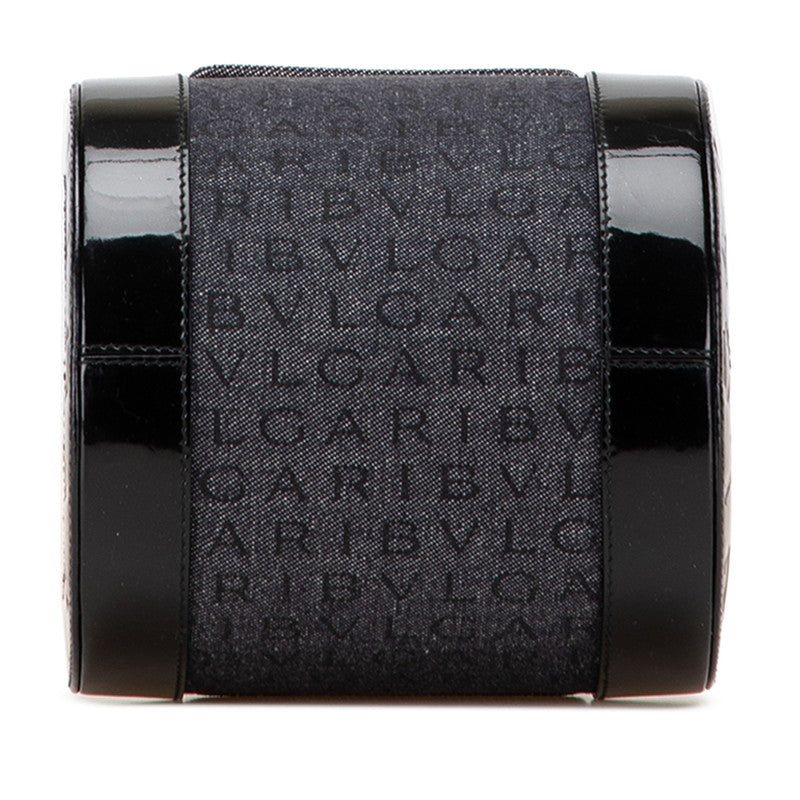 ブルガリ ロゴマニア ビーゼロワン ハンドバッグ ブラック インディゴ デニム パテントレザー レディース BVLGARI 【中古】