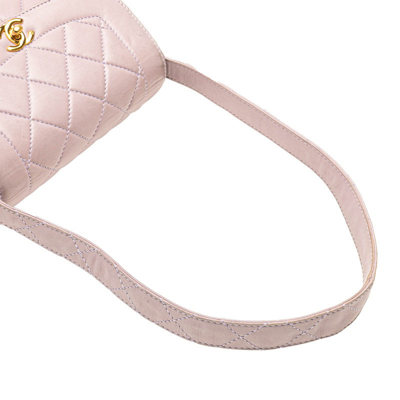 シャネル マトラッセ ダイアナ ワンショルダーバッグ ハンドバッグ パープル ラベンダー ラムスキン レディース CHANEL 【中古】