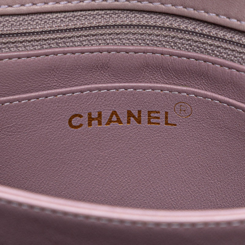 シャネル マトラッセ ダイアナ ワンショルダーバッグ ハンドバッグ パープル ラベンダー ラムスキン レディース CHANEL 【中古】