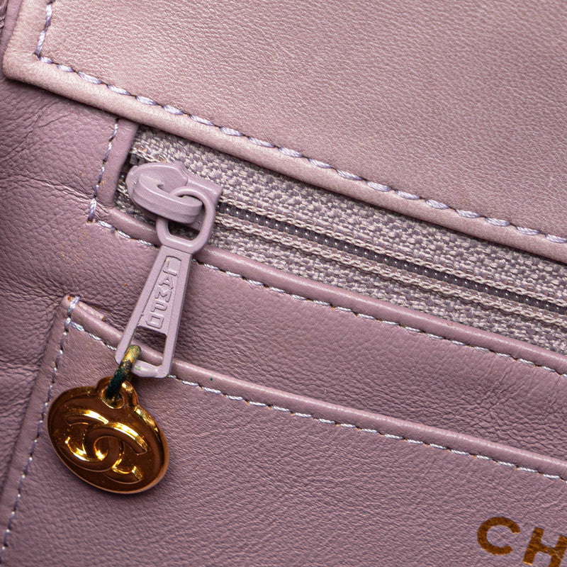 シャネル マトラッセ ダイアナ ワンショルダーバッグ ハンドバッグ パープル ラベンダー ラムスキン レディース CHANEL 【中古】
