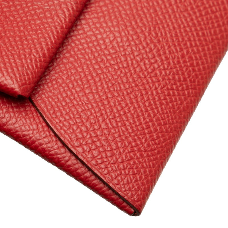 エルメス バスティア コインケース 小銭入れ ルージュカザック ヴォーエプソン レディース HERMES 【中古】