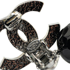 シャネル ココマーク スイング イヤリング シルバー ブラック メタル レディース CHANEL 【中古】