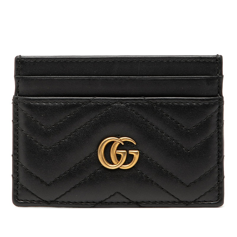 グッチ GGマ－モント カードケース ブラック レザー レディース GUCCI 【中古】