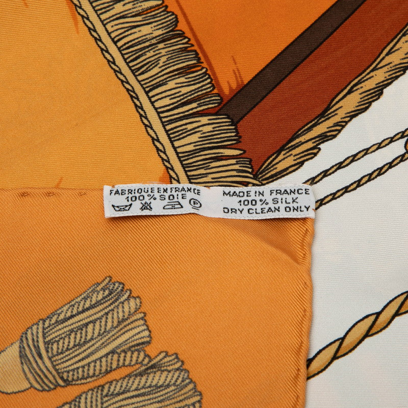 エルメス カレ90 VUE DU CARROSSE DE LA GALERE LA REALE クイーンの戴冠式 スカーフ オレンジ マルチカラー シルク レディース HERMES 【中古】