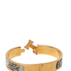 エルメス クリックＨ PM ブレスレット バングル ゴールド マルチカラー メッキ エナメル レディース HERMES 中古