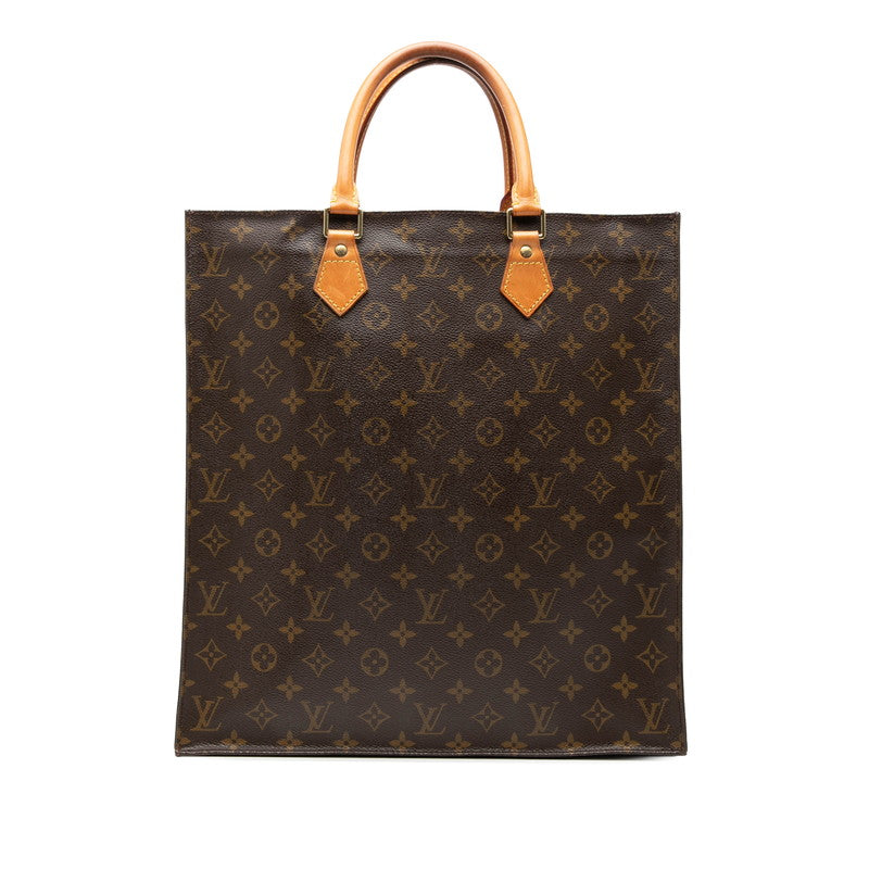 ルイ ヴィトン モノグラム サックプラ ハンドバッグ トートバッグ M51140 ブラウン PVC レザー レディース LOUIS VUITTON 【中古】