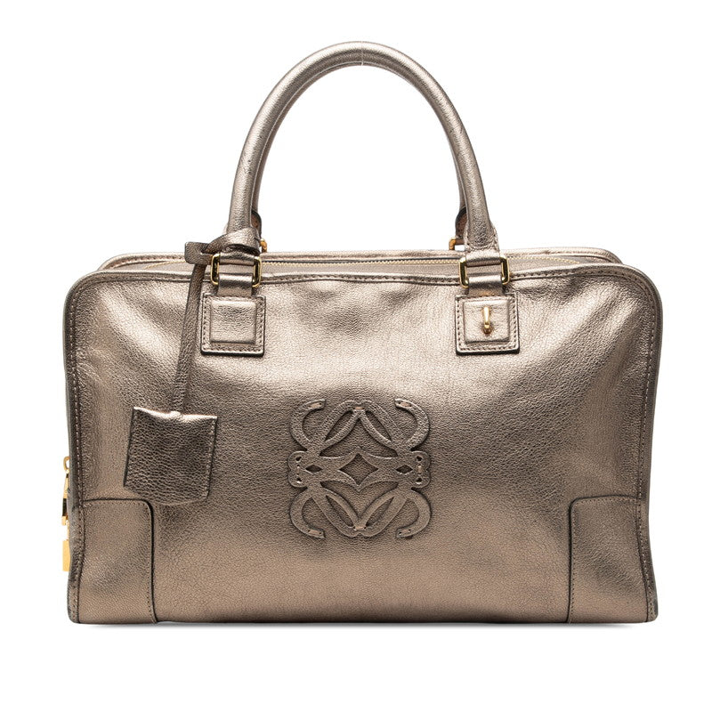 ロエベ アナグラム アマソナ36 ハンドバッグ ゴールド レザー レディース LOEWE 【中古】