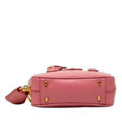 プラダ 三角ロゴプレート ミニハンドバッグ ショルダーバッグ 2WAY BL0705 ピンク サフィアーノレザー レディース PRADA 【中古】