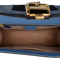グッチ シルヴィ シェリーライン ショルダーバッグ 421882 ブルー レザー レディース GUCCI 【中古】