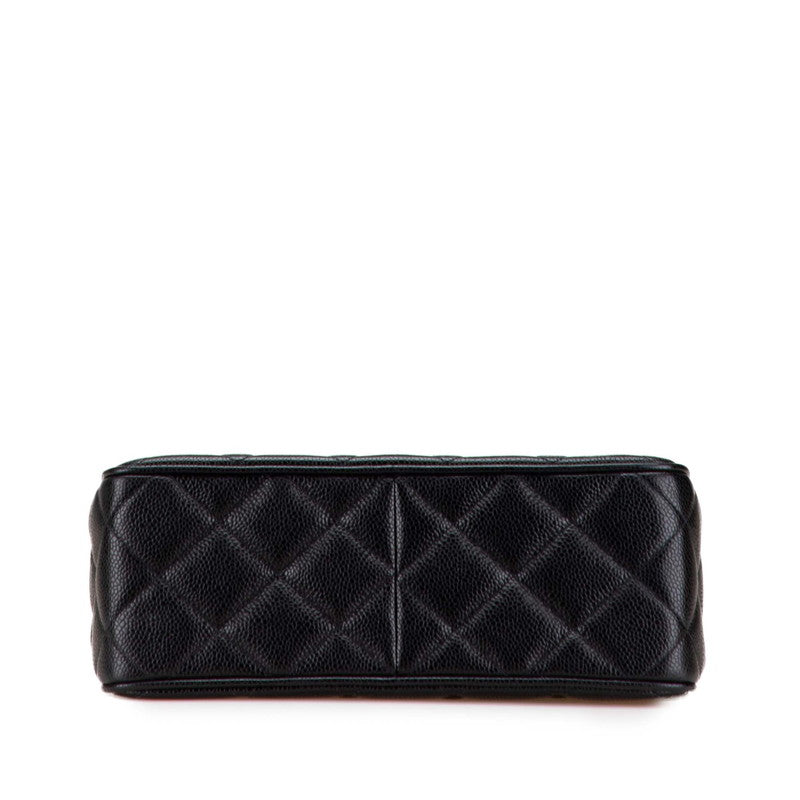 シャネル マトラッセ ココマーク チェーン ショルダーバッグ ブラック キャビアスキン レディース CHANEL 【中古】