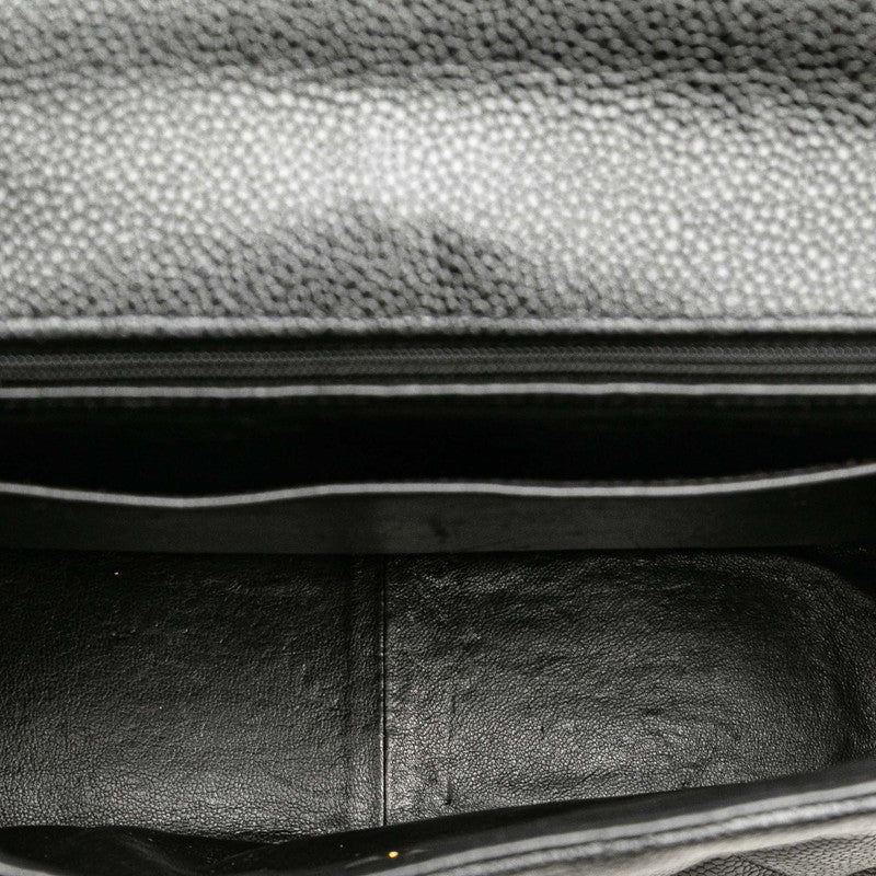 シャネル マトラッセ ココマーク チェーン ショルダーバッグ ブラック キャビアスキン レディース CHANEL 【中古】