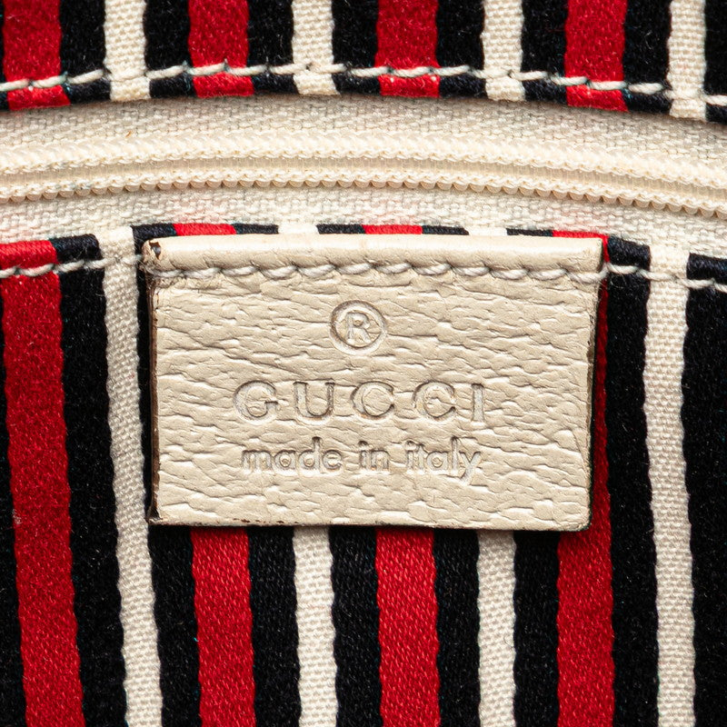 グッチ アビー ロゴ トートバッグ 141470 ネイビー ベージュ キャンバス レザー レディース GUCCI 【中古】