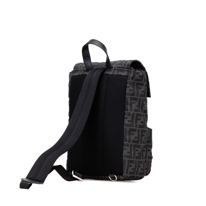 フェンディ ズッカ ボディバッグ 7VZ067 ブラック キャンバス レザー レディース FENDI 【中古】