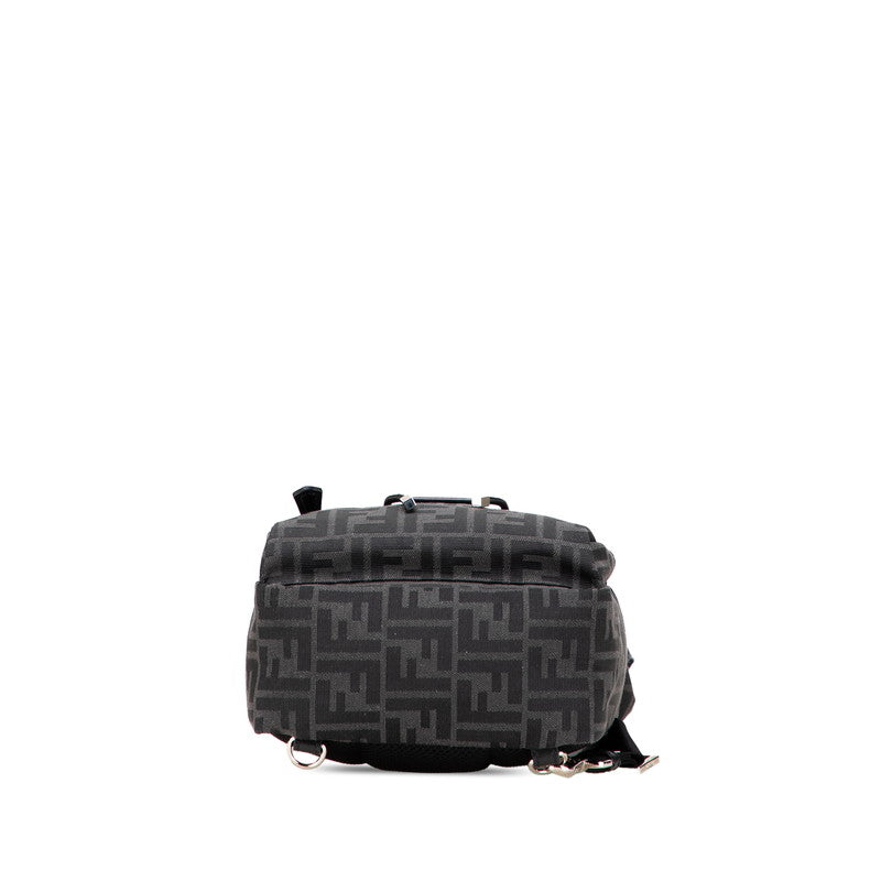 フェンディ ズッカ ボディバッグ 7VZ067 ブラック キャンバス レザー レディース FENDI 【中古】