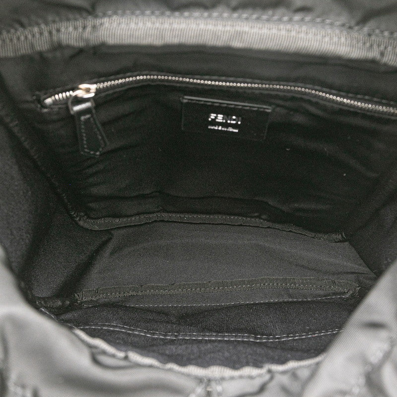 フェンディ ズッカ ボディバッグ 7VZ067 ブラック キャンバス レザー レディース FENDI 【中古】
