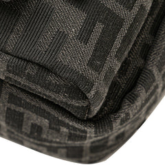 フェンディ ズッカ ボディバッグ 7VZ067 ブラック キャンバス レザー レディース FENDI 【中古】