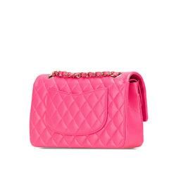 シャネル マトラッセ25 ココマーク Wフラップ チェーン ショルダーバッグ ピンク ゴールド金具 キャビアスキン レディース CHANEL 【中古】