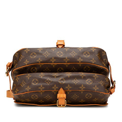ルイ ヴィトン モノグラム ソミュール30 斜め掛け ショルダーバッグ M42256 ブラウン PVC レザー レディース LOUIS VUITTON 【中古】