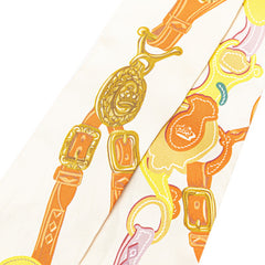 エルメス ツイリー Brides de Gala Applique Pique ブリッドドゥガラ アップリケ ピケ スカーフ ホワイト マルチカラー シルク レディース HERMES 【中古】