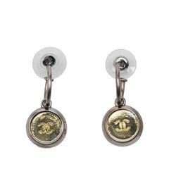 シャネル ココマーク ヴィンテージ フープ スタッド ピアス 99A刻印 シルバー ゴールド メタル レディース CHANEL 【中古】