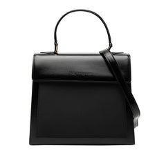 サンローラン ロゴ ヴィンテージ ハンドバッグ ショルダーバッグ 2WAY ブラック ゴールド レザー レディース SAINT LAURENT 【中古】