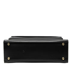 サンローラン ロゴ ヴィンテージ ハンドバッグ ショルダーバッグ 2WAY ブラック ゴールド レザー レディース SAINT LAURENT 【中古】