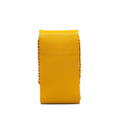 シャネル ココマーク ミニ ポシェット 斜め掛け チェーン ショルダーバッグ イエロー キャビアスキン レディース CHANEL 【中古】