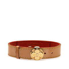 ルイ ヴィトン グッドラック ブレスレ ブレスレット M64448 ブラウン ゴールド レザー メッキ レディース LOUIS VUITTON 【中古】