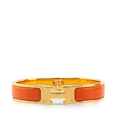 エルメス クリックH PM ブレスレット ゴールド オレンジ メッキ レディース HERMES 【中古】
