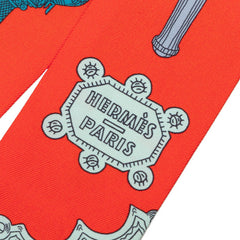 エルメス ツイリー Merveilleuses Lanternes メルヴェイユーズ ランタン スカーフ レッド系 シルク レディース HERMES 中古