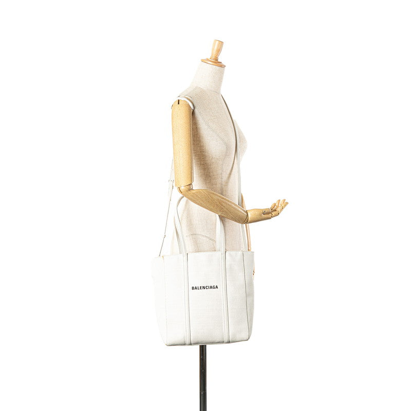 バレンシアガ エブリデイ トートバッグ ショルダーバッグ 2WAY 551810 ホワイト キャンバス レディース BALENCIAGA 【中古】