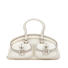 ディオール ハンドバッグ ミニボストンバッグ アイボリー ブラウン レザー レディース Dior 【中古】