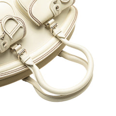 ディオール ハンドバッグ ミニボストンバッグ アイボリー ブラウン レザー レディース Dior 【中古】