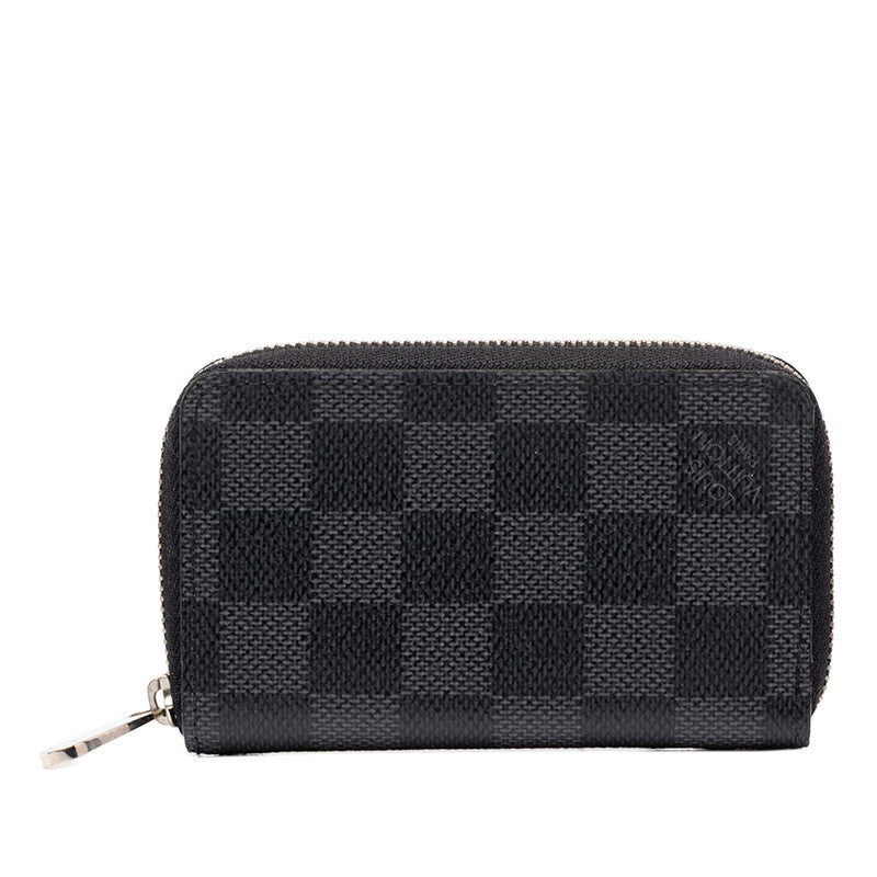 ルイ ヴィトン ダミエ グラフィット ジッピーコインパース コインケース 小銭入れ N63076 ブラック PVC レザー メンズ LOUIS VUITTON 中古