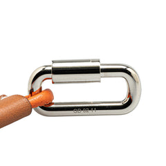 エルメス キュリオジテ ストラップ ネックストラップ オレンジ ブラウン シルバー ヴォースイフト メタル レディース HERMES 【中古】