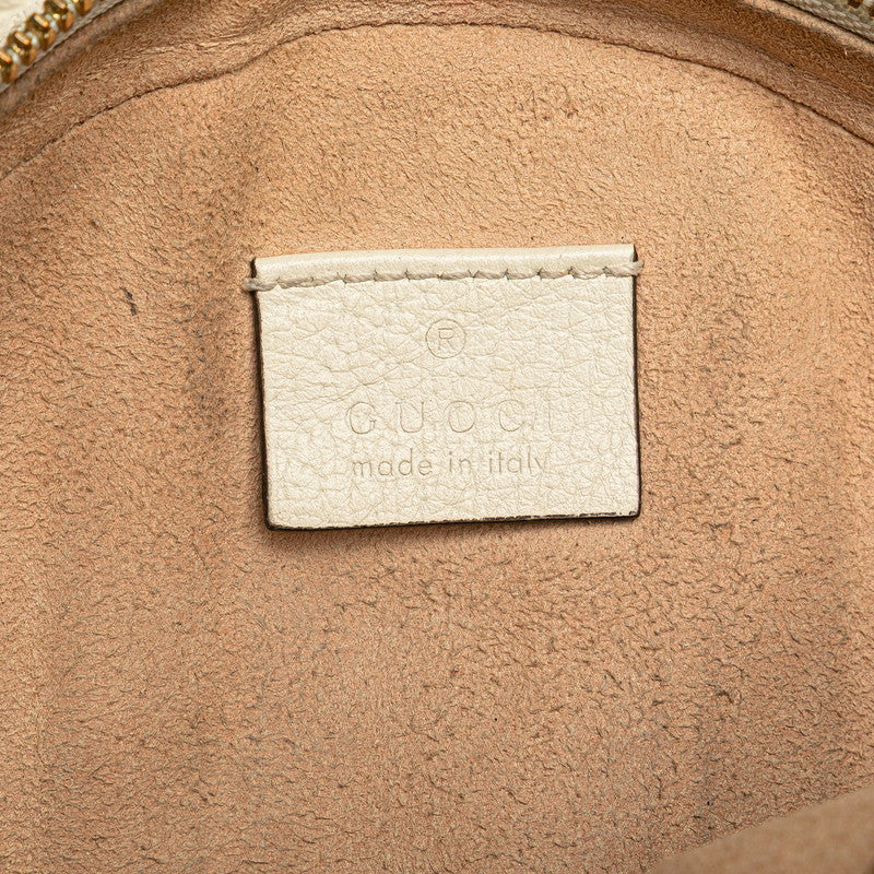 グッチ オフィディア ラウンド チェーン ショルダーバッグ 550618 ホワイト ネイビー レッド レザー レディース GUCCI 【中古】