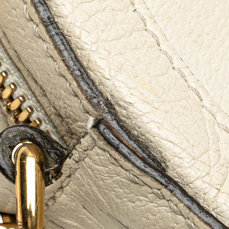 グッチ オフィディア ラウンド チェーン ショルダーバッグ 550618 ホワイト ネイビー レッド レザー レディース GUCCI 【中古】
