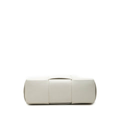 ボッテガヴェネタ マキシイントレチャート アルコ トートバッグ ショルダーバッグ ホワイト レザー レディース BOTTEGAVENETA 中古