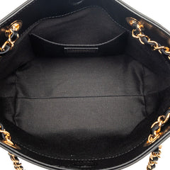 ヴェルサーチェ メデューサ チェーン トートバッグ ブラック レザー レディース VERSACE 【中古】