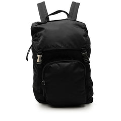 プラダ 三角ロゴプレート リュック バックパック ブラック ナイロン レディース PRADA 【中古】