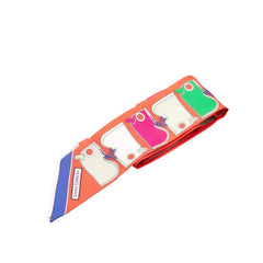 エルメス ツイリー Camails カマイユ スカーフ レッド グリーン マルチカラー シルク レディース HERMES 【中古】