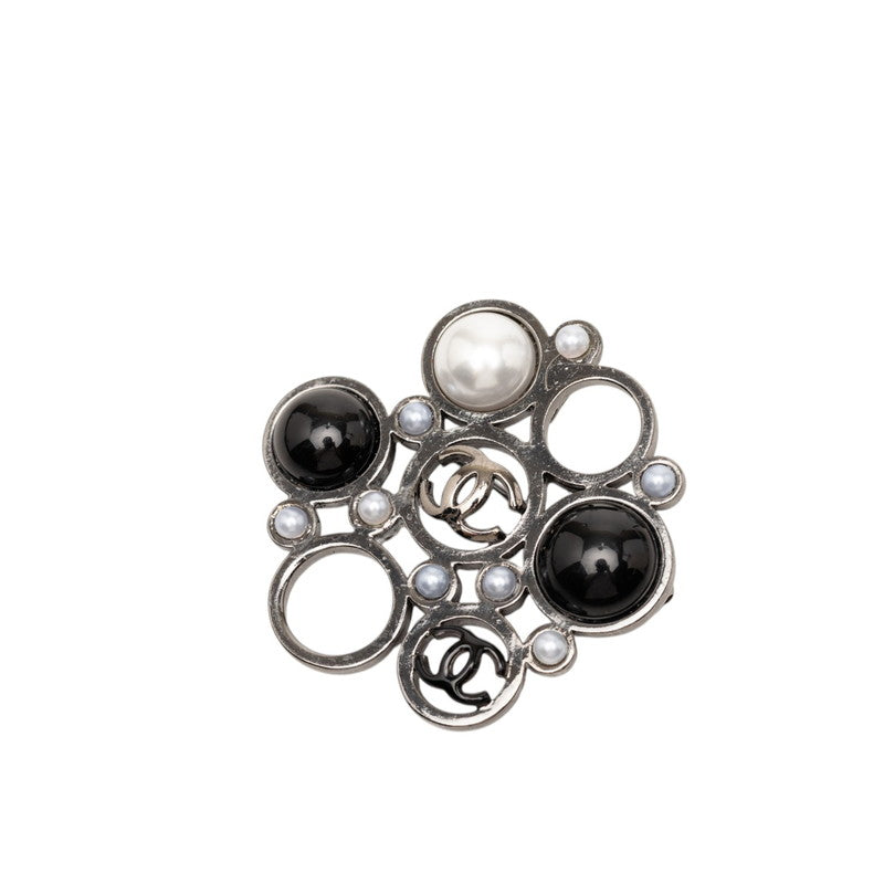 シャネル ココマーク ブローチ シルバー マルチカラー メタル フェイクパール レディース CHANEL 【中古】