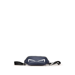 フェンディ バグズアイ ウエストバッグ ボディバッグ 7VA434 ネイビー レザー メンズ FENDI 【中古】