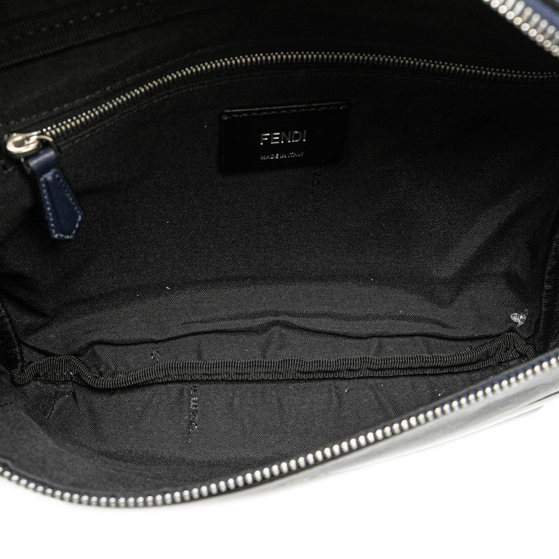 フェンディ バグズアイ ウエストバッグ ボディバッグ 7VA434 ネイビー レザー メンズ FENDI 【中古】