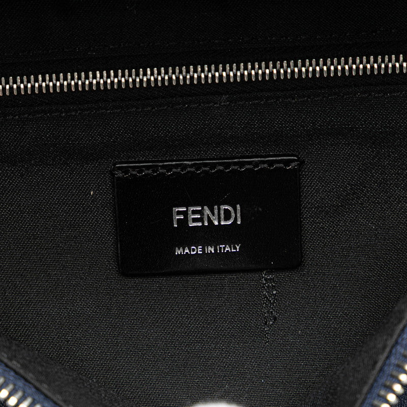 フェンディ バグズアイ ウエストバッグ ボディバッグ 7VA434 ネイビー レザー メンズ FENDI 【中古】