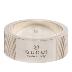 グッチ ロゴ リング 指輪 #15 SV925 シルバー メンズ GUCCI 中古