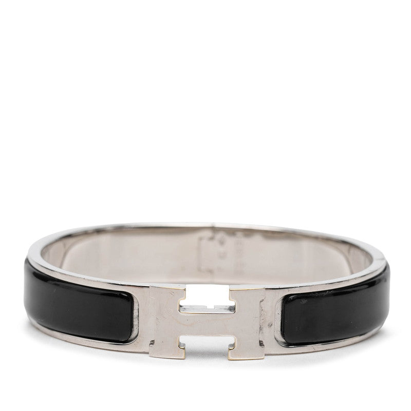 エルメス クリック エナメルブレスレット シルバー ブラック メタル レディース HERMES 【中古】