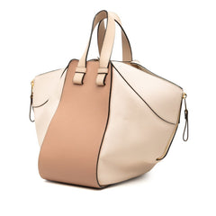 ロエベ アナグラム ハンモック ハンドバッグ 2WAY ショルダーバッグ ピンクベージュ レザー レディース LOEWE 中古